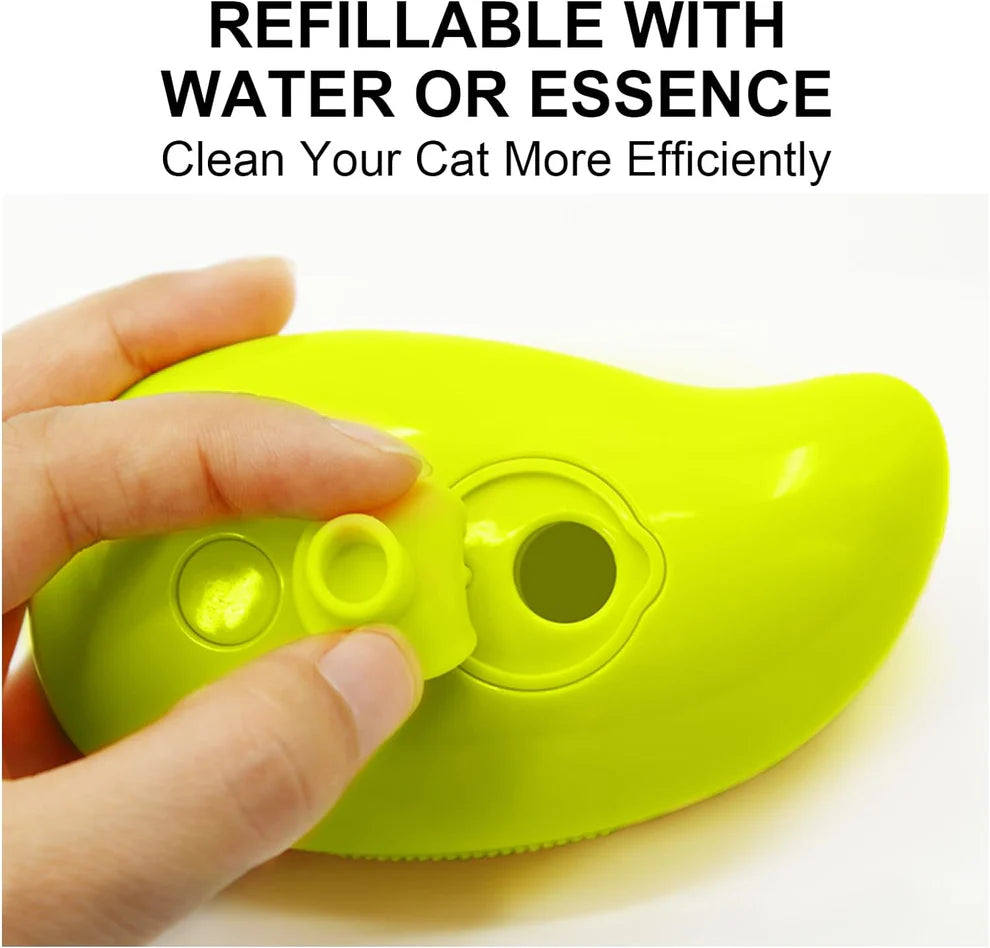 3-in-1 Cat Steamy Brush โ Self-Cleaning Pet Grooming & Hair Removal Combo